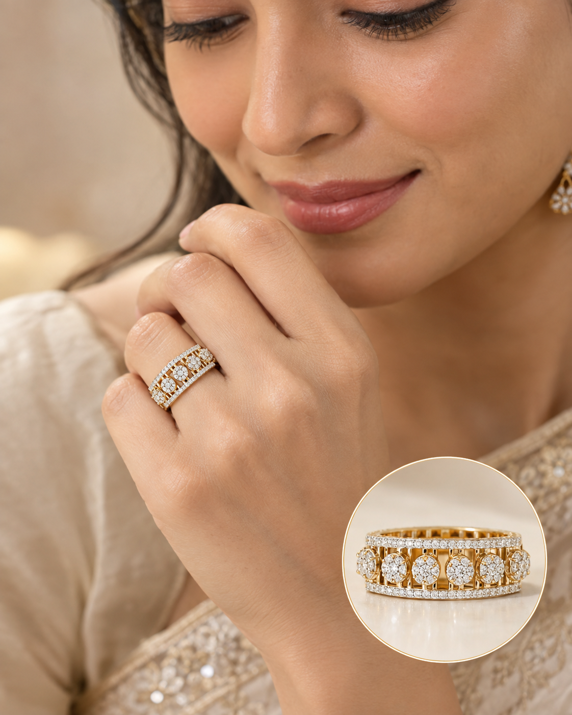 Lab Grown Diamond Contemporary Multi-Stone Band Ring