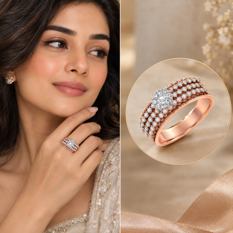 Lab Grown Diamond Halo Pavé Ring