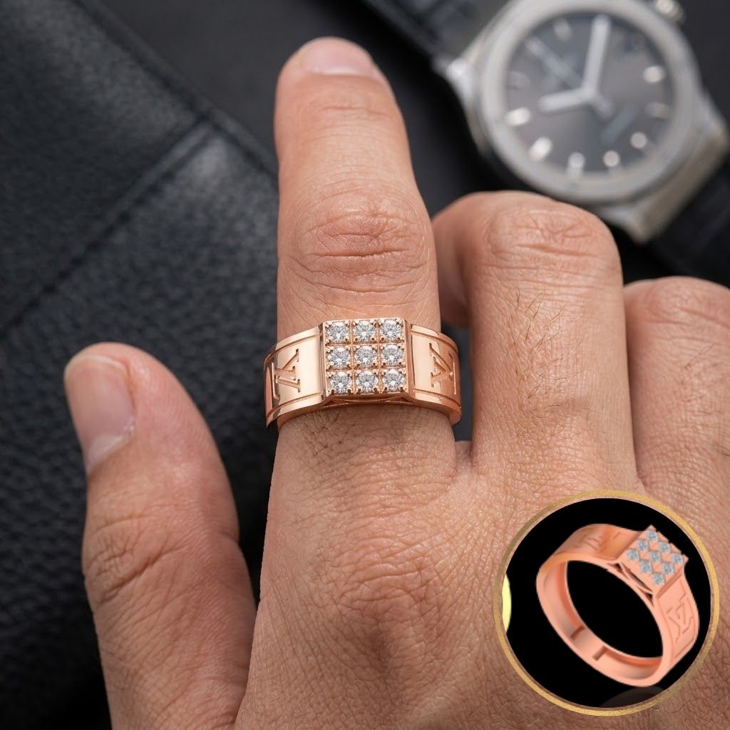 Natural Diamond Cluster Band Ring