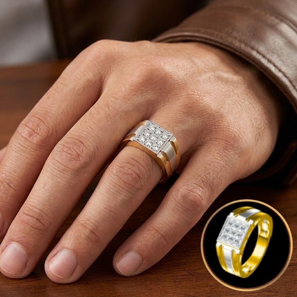 Men's Cluster Lab-Grown Diamond Ring