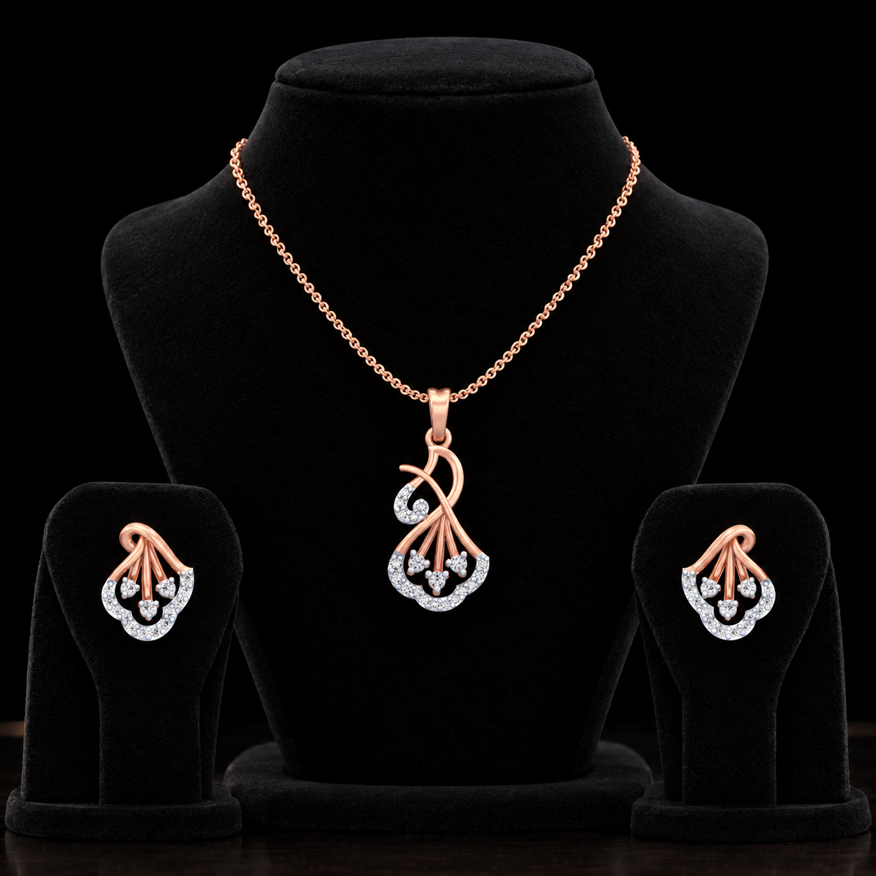 Lab-Grown Diamond Pendant & Earrings Set