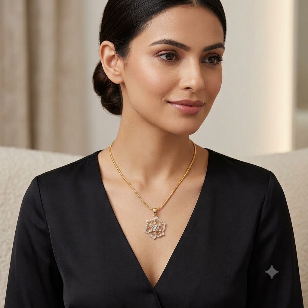 Floral Cluster Lab-Grown Diamond Pendant