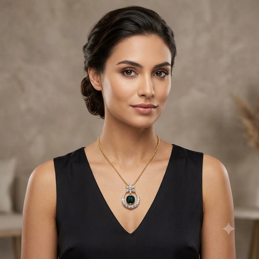 Floral Drop Lab-Grown Diamond Pendant