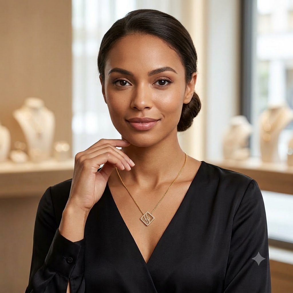 Contemporary Geometric Diamond Pendant
