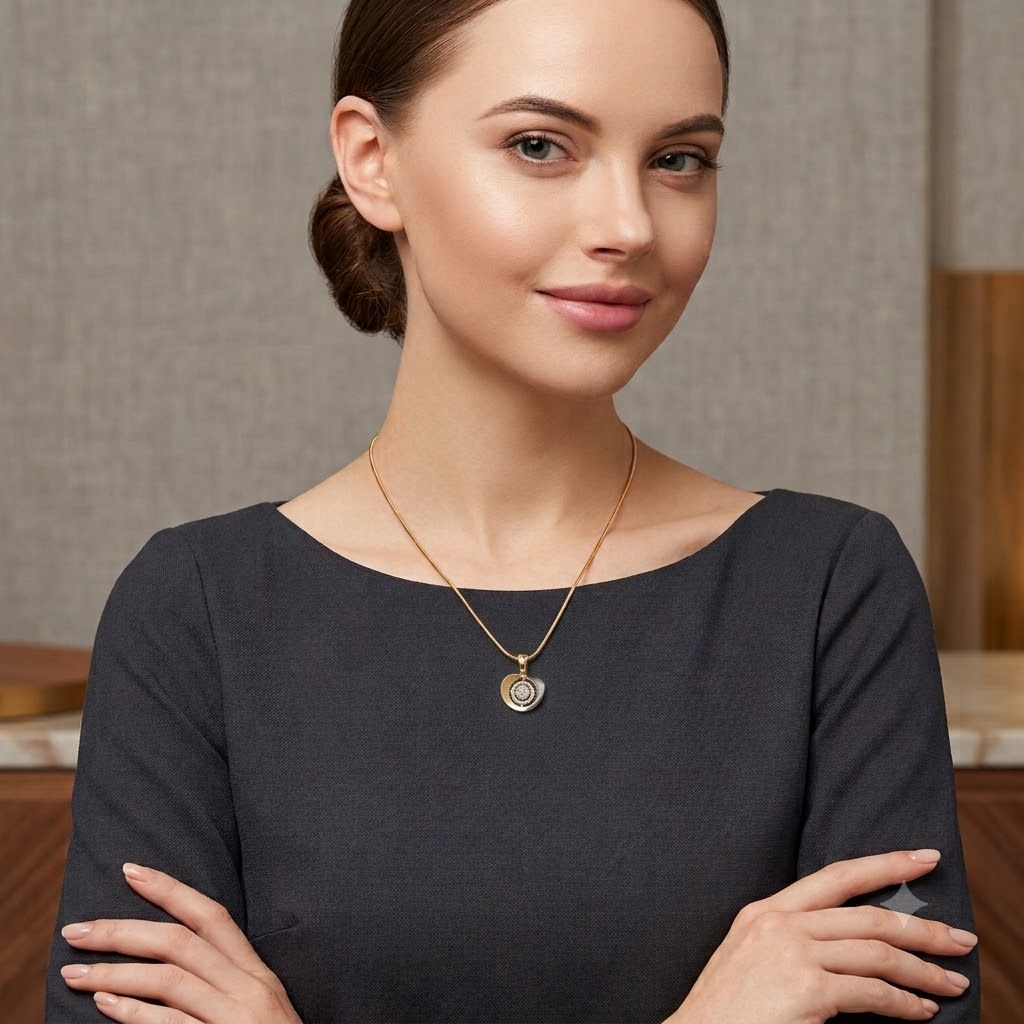 Contemporary Halo Cluster Natural Diamond Pendant