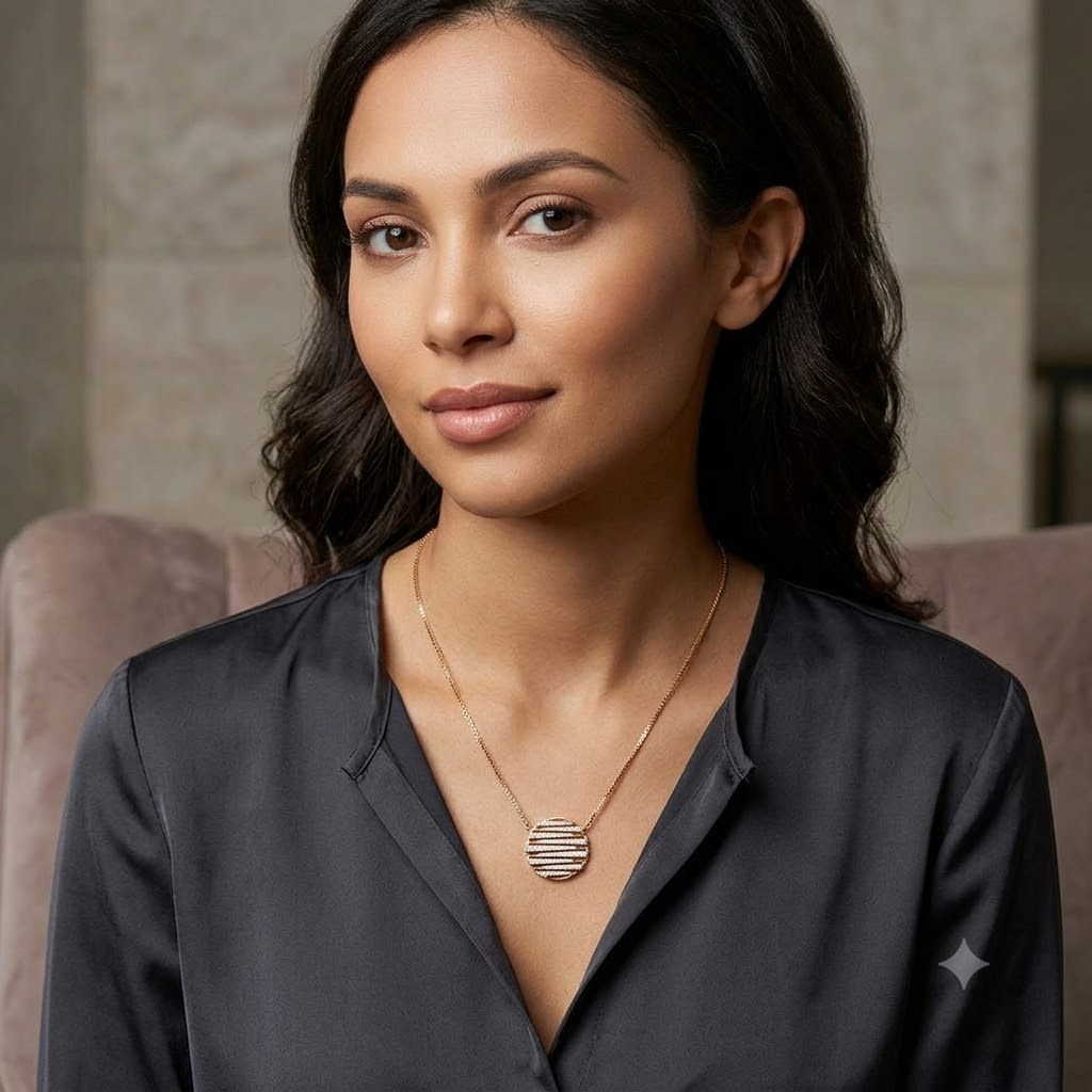 Geometric Circular Cluster Lab-Grown Diamond Pendant