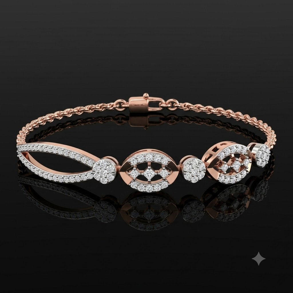 Contemporary Cluster Motif Lab-Grown Diamond Bracelet