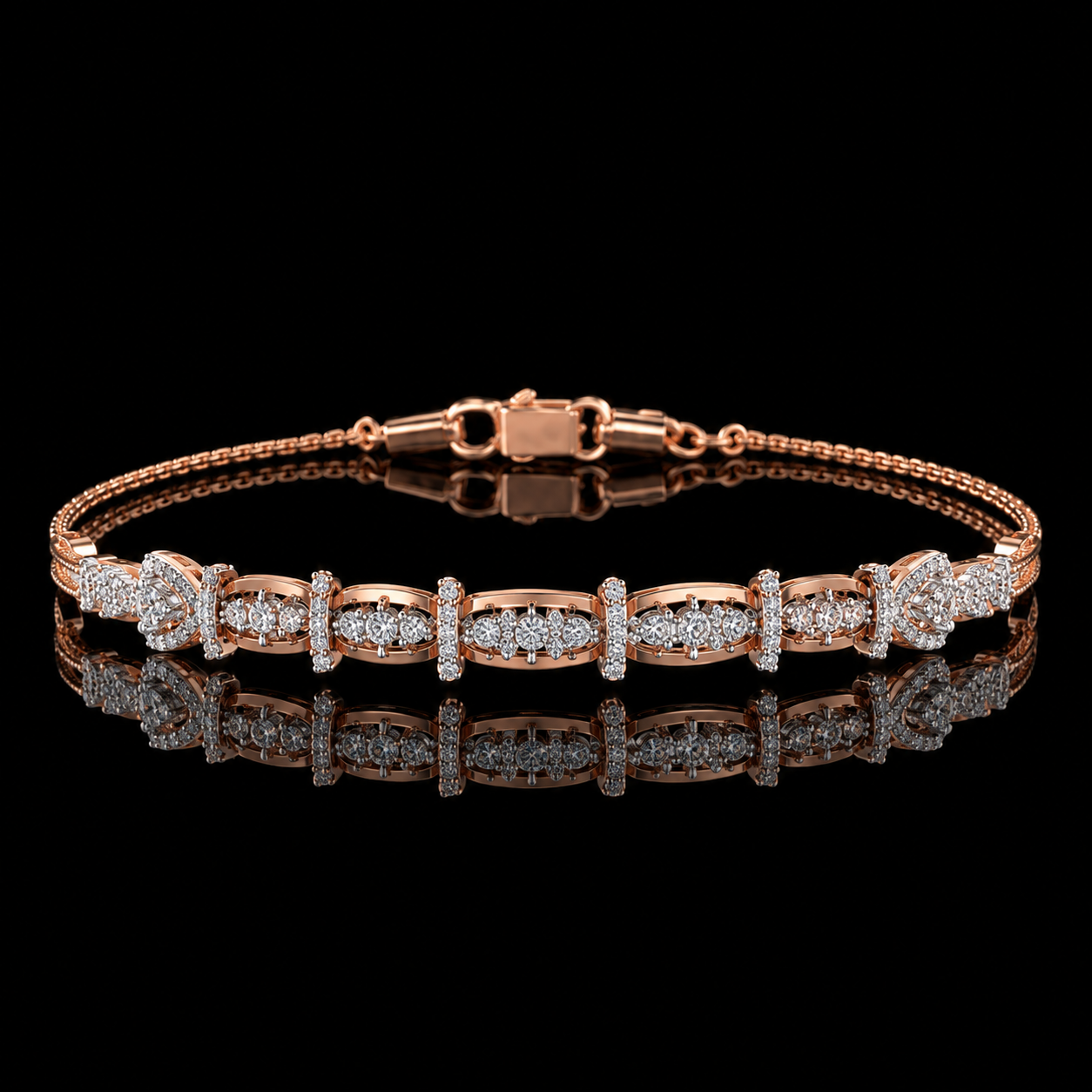 Contemporary Floral Cluster Lab-Grown Diamond Bracelet
