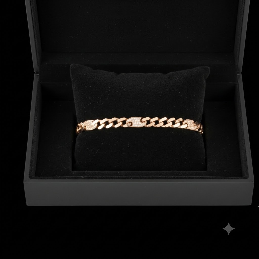 Contemporary Curb Link Lab-Grown Diamond Bracelet